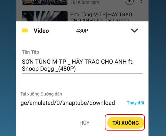 Tải video Youtube về điện thoại Android 4