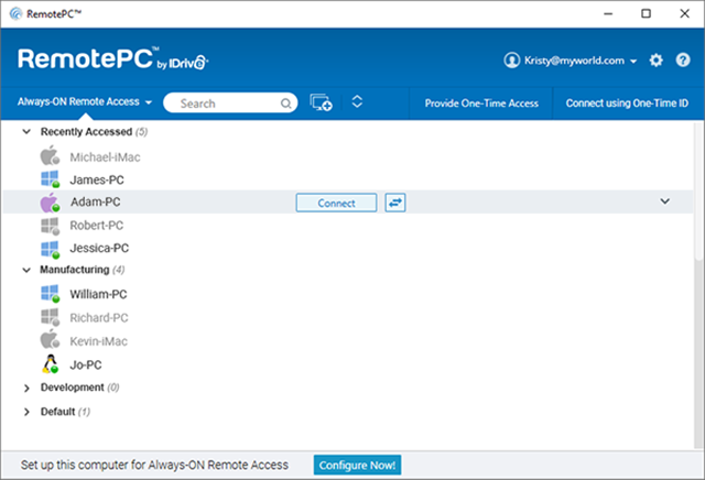 Phần mềm điều khiển máy tính từ xa RemotePC 