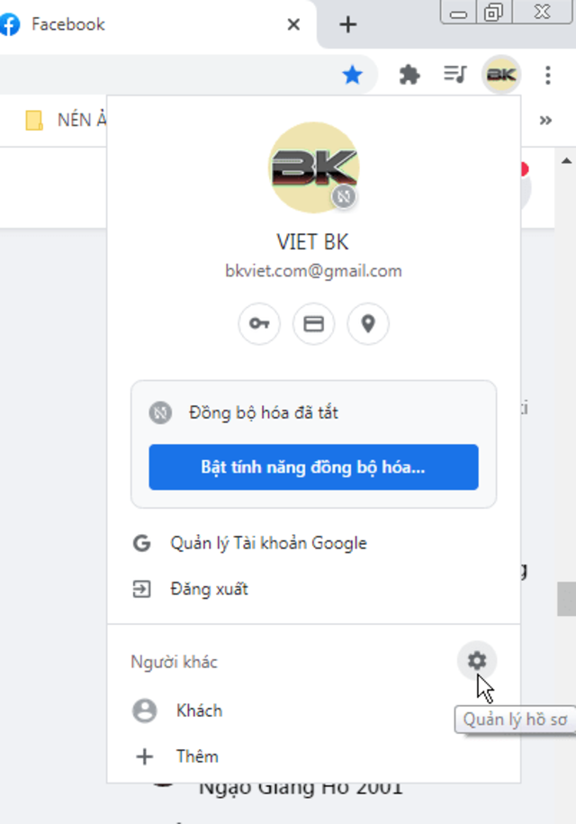 Tạo profile người dùng trên Google Chrome  2