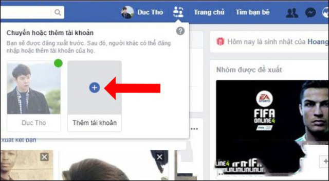 Tính năng đăng nhập nhiều tài khoản Facebook 2