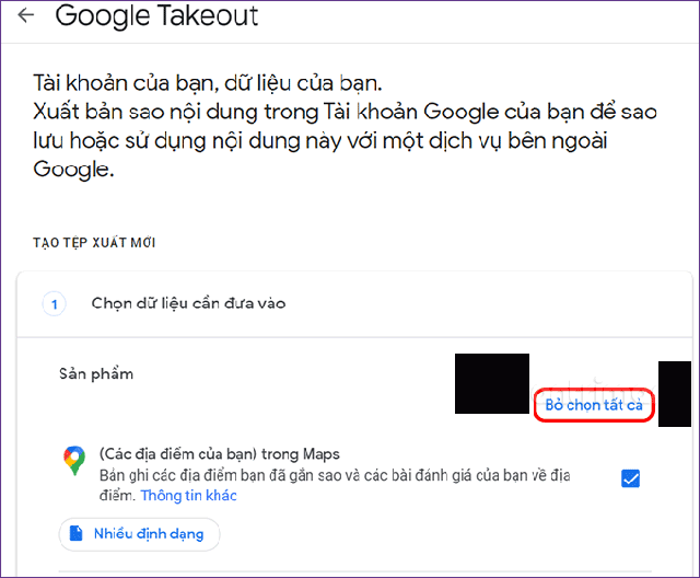 Xuất ảnh bằng Google Takeout 1