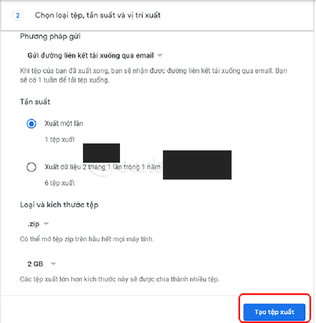 Xuất ảnh bằng Google Takeout 6