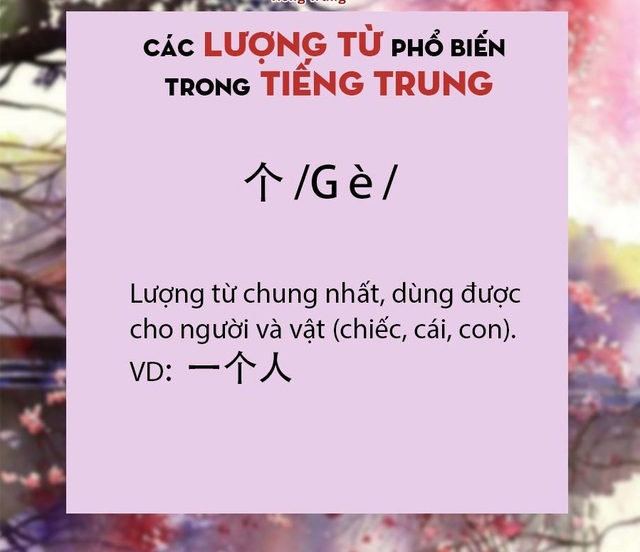 168 lượng từ trong Tiếng Trung