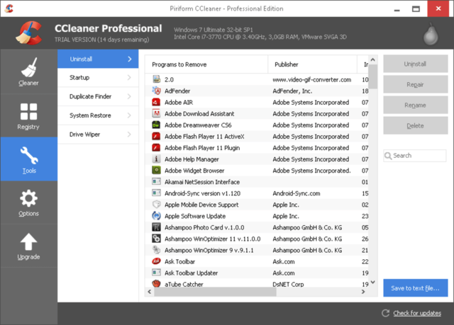 Phần mềm CCleaner Professiona