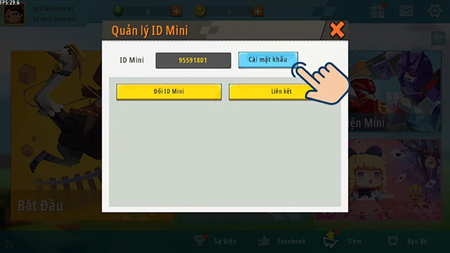 Tạo tài khoản Mini World bằng ID có sẵn bước 5
