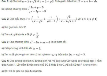 Đề thi toán vào lớp 10 - Đề 1
