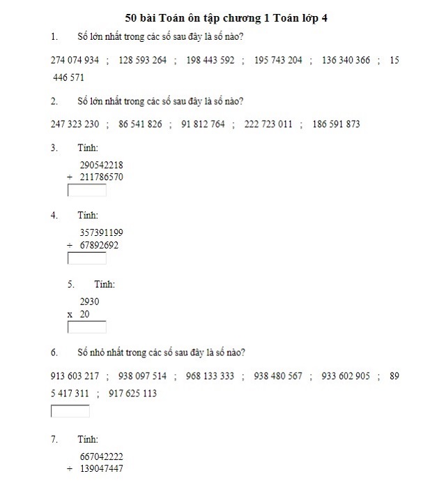 các bài toán lớp 4 và cách giải 1
