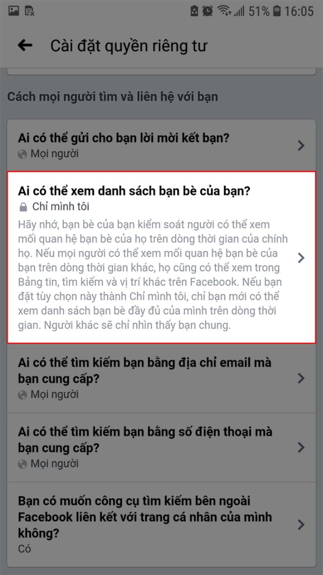 cách ẩn bạn bè trên facebook 4