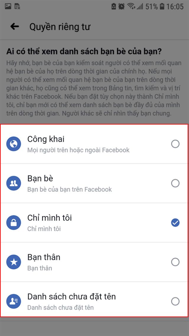 cách ẩn bạn bè trên facebook 5