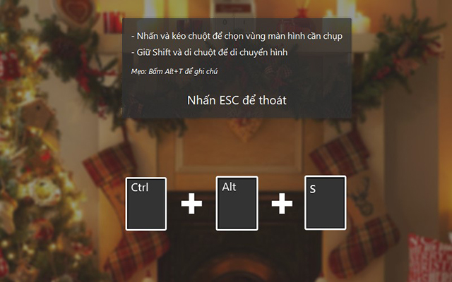 Chụp ảnh màn hình bằng tổ hợp phím Ctrl + Alt + S