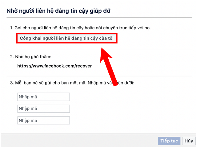 Cách lấy lại Facebook không cần mã xác nhận qua bạn bè 4