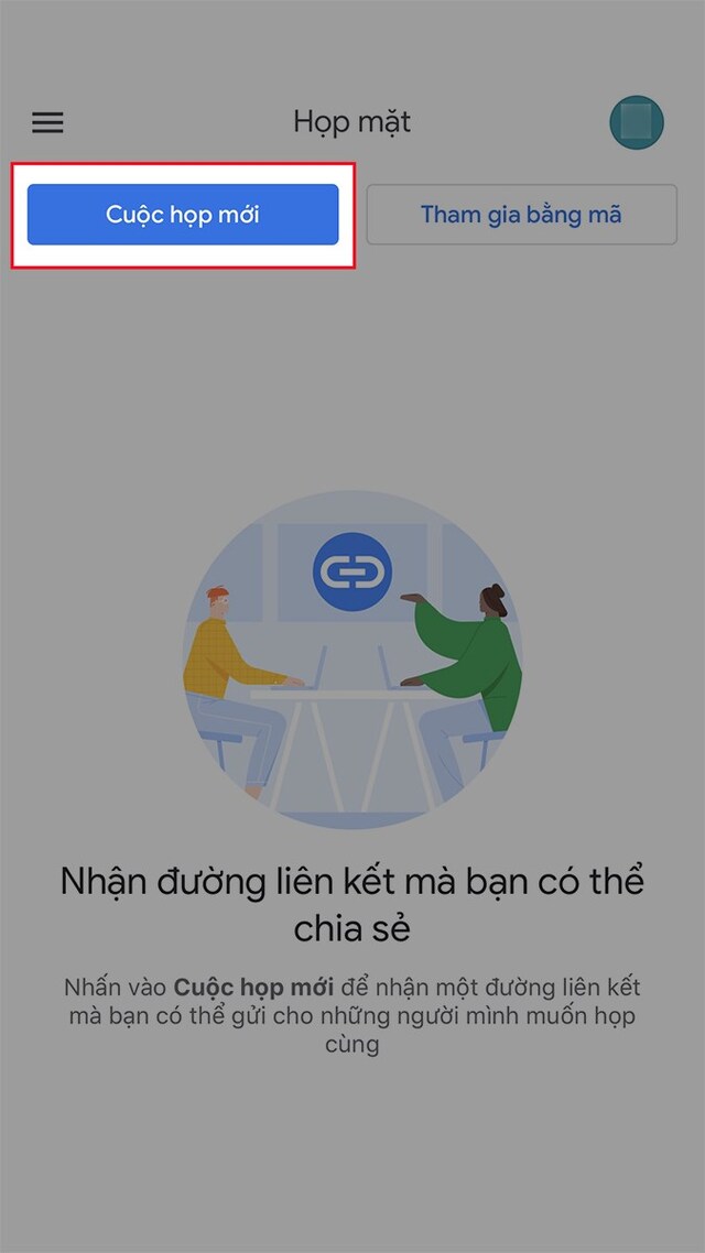 Cách tạo cuộc họp Google Meet bằng điện thoại 1