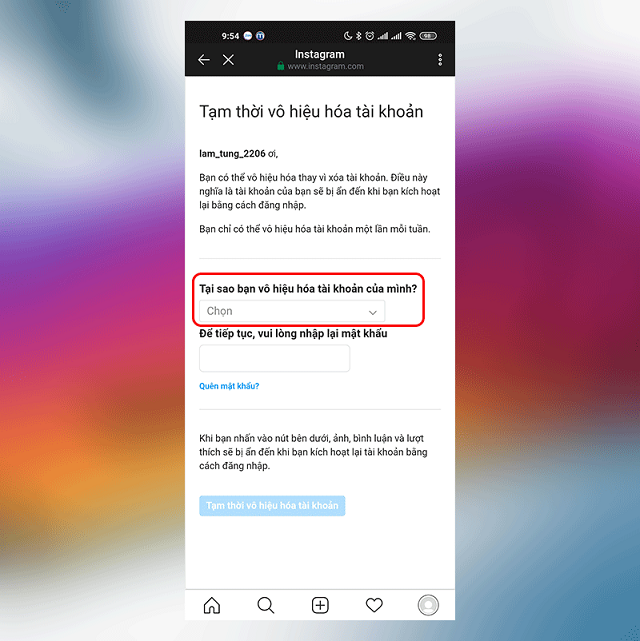 Cách vô hiệu hóa Instagram 4