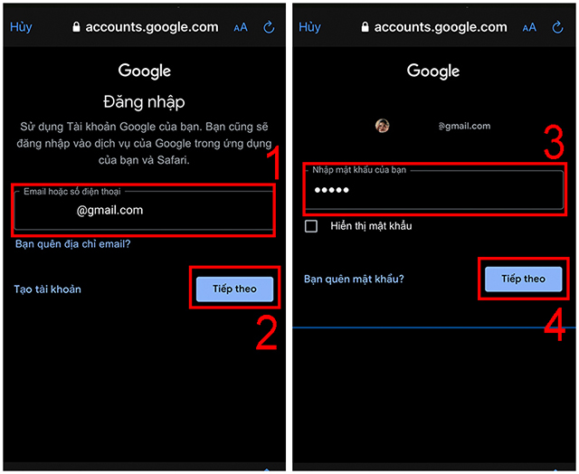 Cách đăng nhập email trên điện thoại 3