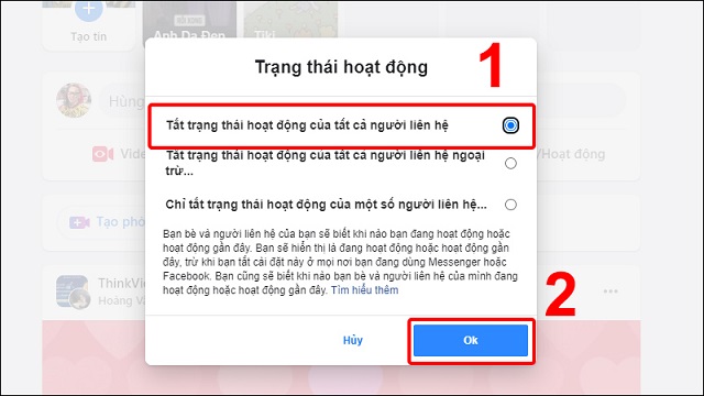 tắt trạng thái online trên facebook 10