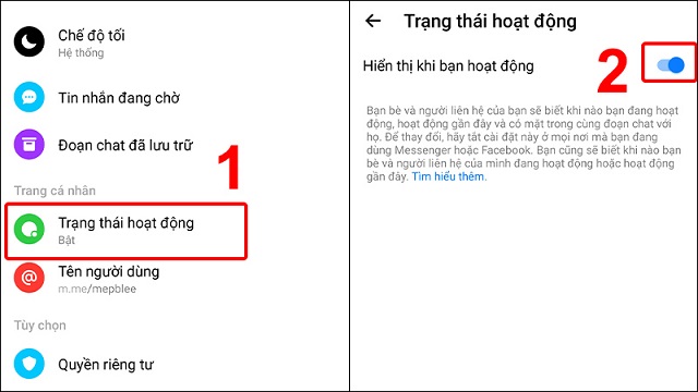 tắt trạng thái online trên facebook 6