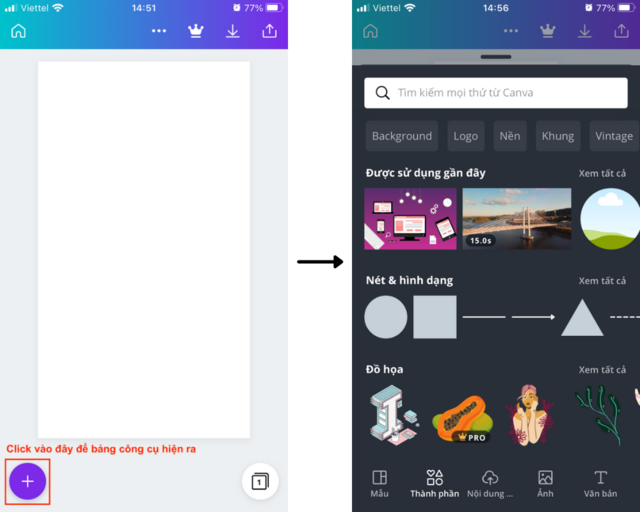 Thiết kế mẫu mới bằng canva bước 2-2