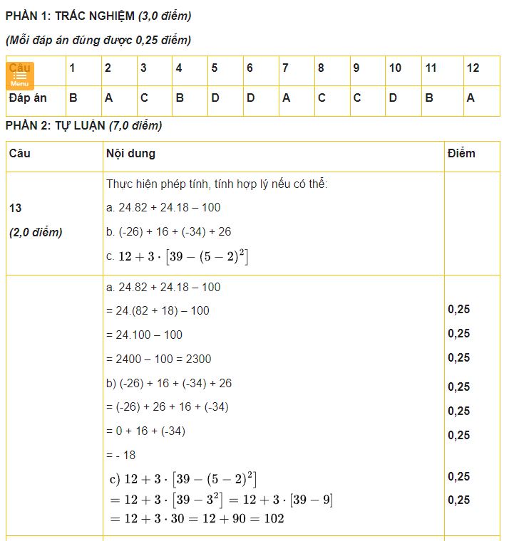 đề toán lớp 6-10