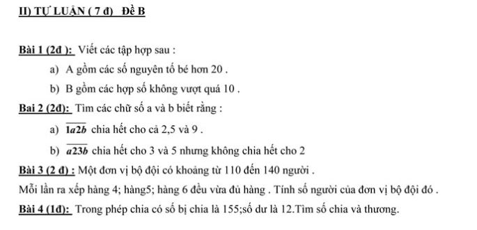 đề toán lớp 6-8