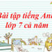 Bài tập tiếng anh lớp 7