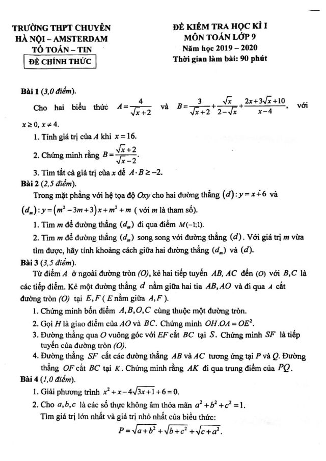 đề thi học kì 1 lớp 9 -6