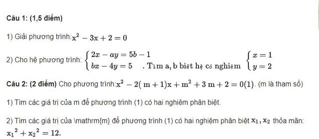 Đề thi tuyển sinh lớp 10 môn Toán đề 3-1