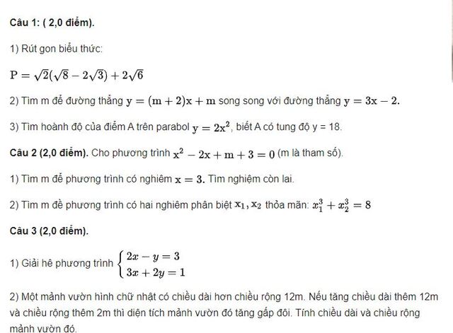 Đề thi tuyển sinh lớp 10 môn Toán đề 4-1