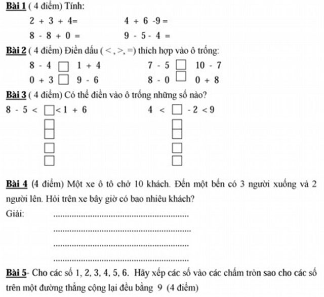 toán lớp 1 nâng cao 3