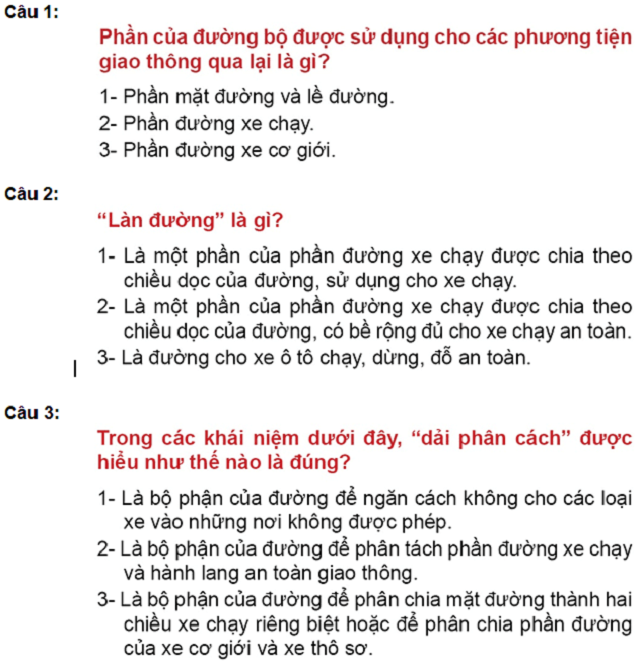 bộ đề thi bằng lái xe a1-2