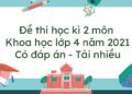 đề thi khoa học lớp 4-1