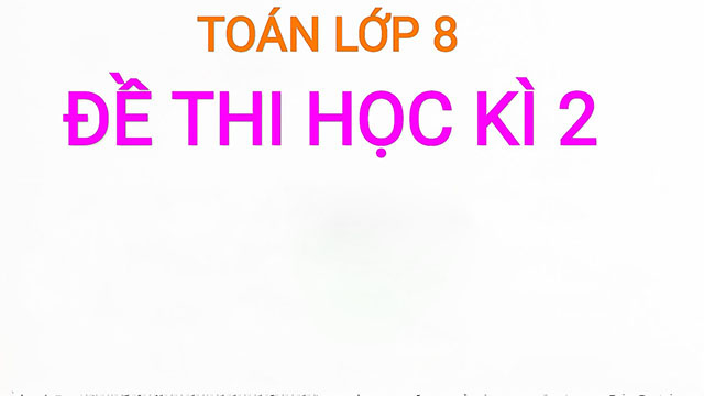 Đề thi toán lớp 8 học kì 2-1