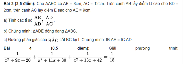 Đề thi toán lớp 8 học kì 2-6