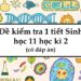 đề kiểm tra 1 tiết sinh học 11 học kì 2