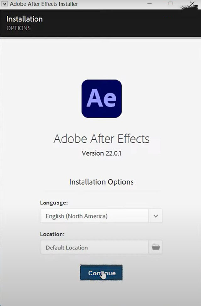 cài đặt Adobe After Effects 2022 1